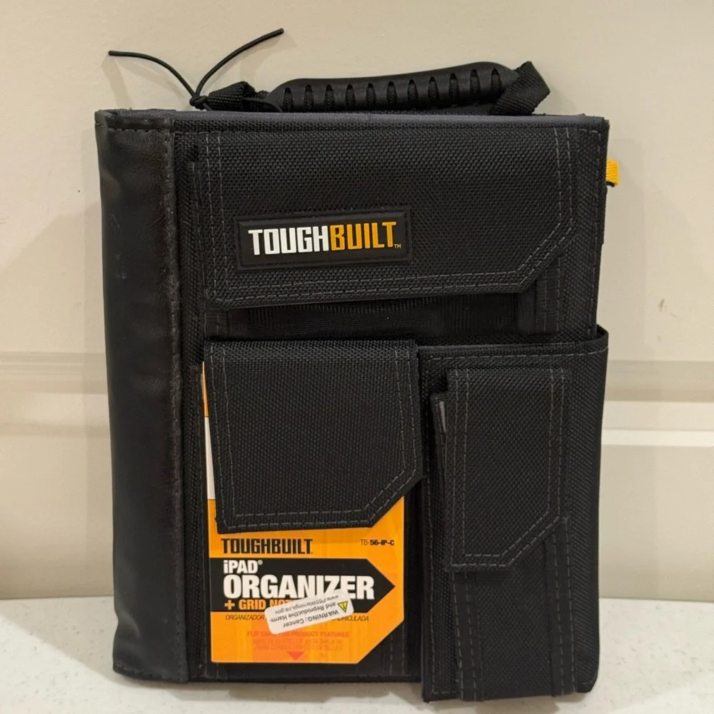 NEW ToughBuilt Black iPad Organizer + Grid Notebook ~ Model # TB -56-IP-C